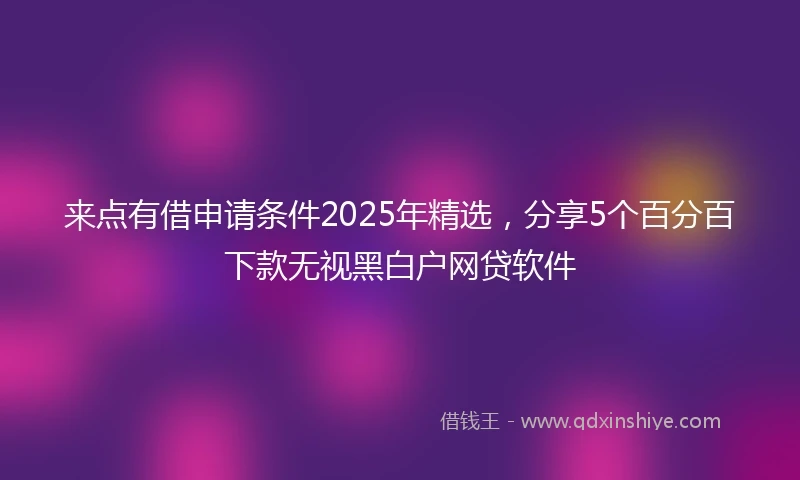 来点有借申请条件2025年精选，分享5个百分百下款无视黑白户网贷软件