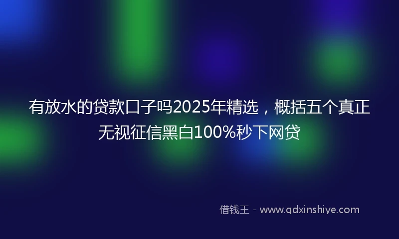 有放水的贷款口子吗2025年精选，概括五个真正无视征信黑白100%秒下网贷