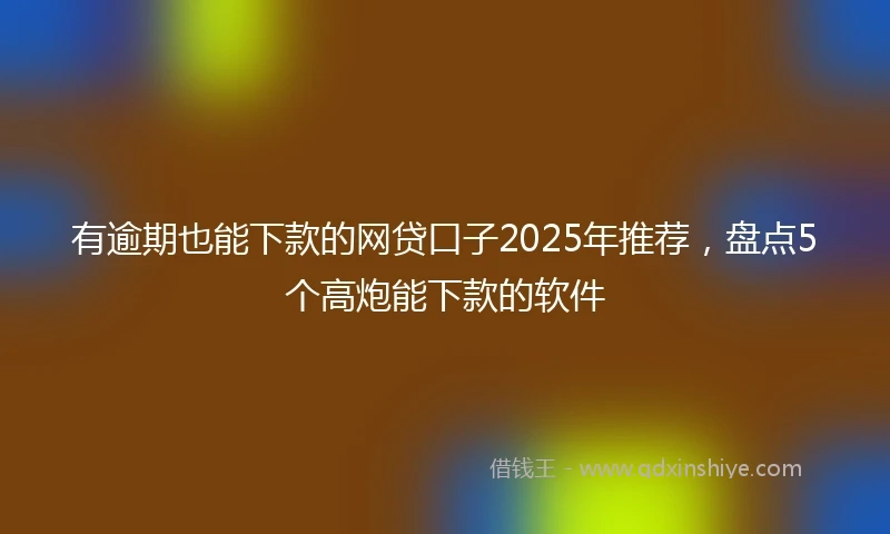 有逾期也能下款的网贷口子2025年推荐，盘点5个高炮能下款的软件