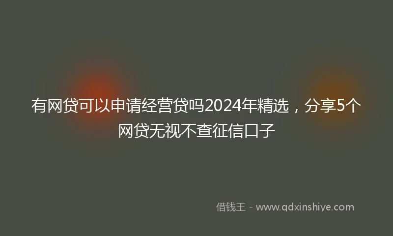 有网贷可以申请经营贷吗2024年精选，分享5个网贷无视不查征信口子