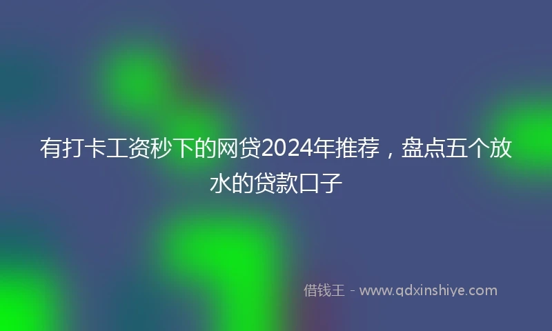 有打卡工资秒下的网贷2024年推荐，盘点五个放水的贷款口子