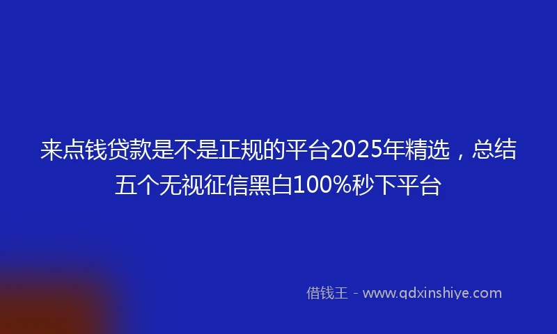 来点钱贷款是不是正规的平台2025年精选，总结五个无视征信黑白100%秒下平台