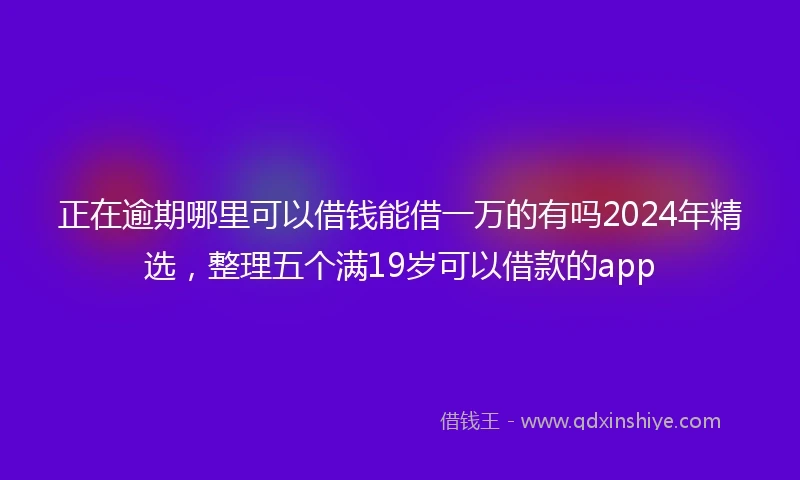 正在逾期哪里可以借钱能借一万的有吗2024年精选，整理五个满19岁可以借款的app