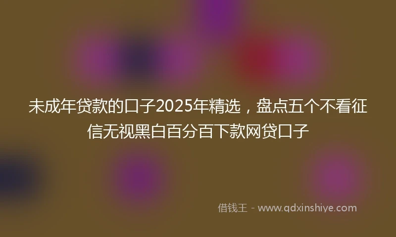 未成年贷款的口子2025年精选，盘点五个不看征信无视黑白百分百下款网贷口子