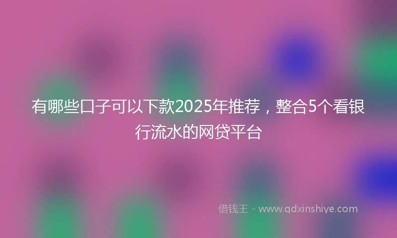 有哪些口子可以下款2025年推荐，整合5个看银行流水的网贷平台