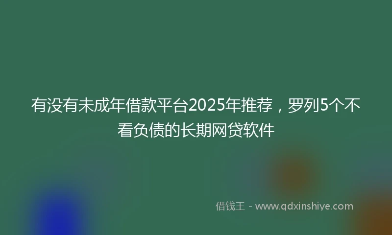 有没有未成年借款平台2025年推荐，罗列5个不看负债的长期网贷软件