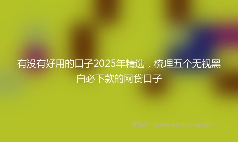 有没有好用的口子2025年精选，梳理五个无视黑白必下款的网贷口子