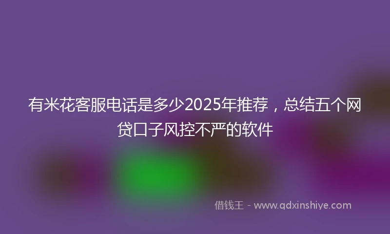有米花客服电话是多少2025年推荐，总结五个网贷口子风控不严的软件