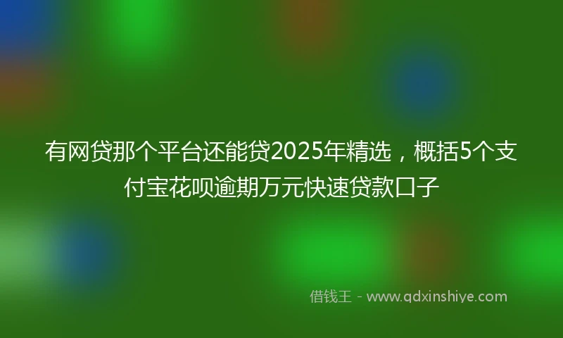 有网贷那个平台还能贷2025年精选，概括5个支付宝花呗逾期万元快速贷款口子