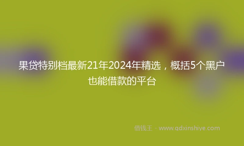果贷特别档最新21年2024年精选，概括5个黑户也能借款的平台
