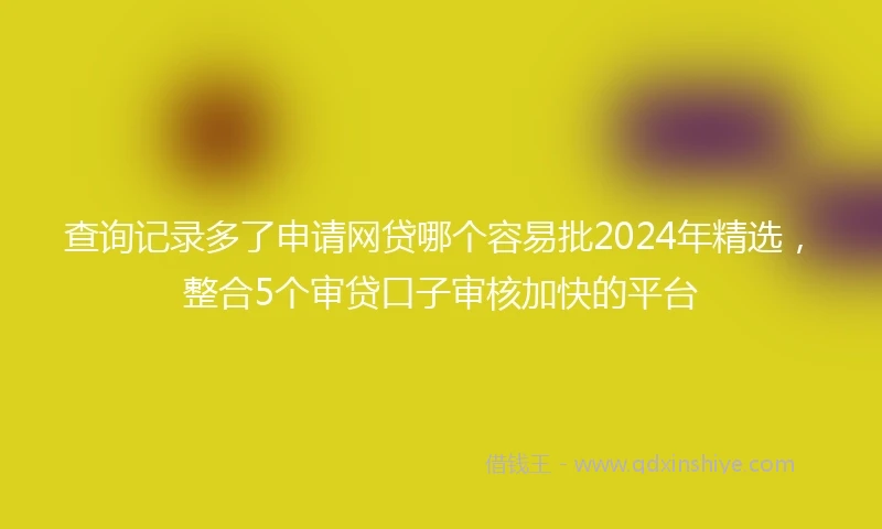 查询记录多了申请网贷哪个容易批2024年精选，整合5个审贷口子审核加快的平台