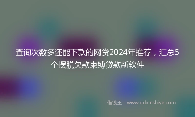 查询次数多还能下款的网贷2024年推荐，汇总5个摆脱欠款束缚贷款新软件