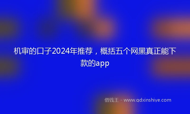 机审的口子2024年推荐，概括五个网黑真正能下款的app
