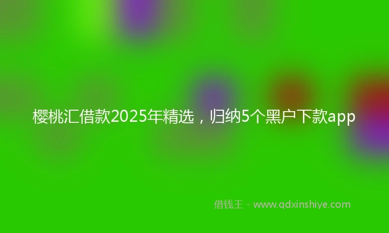 樱桃汇借款2025年精选,归纳5个黑户下款app