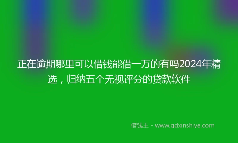 正在逾期哪里可以借钱能借一万的有吗2024年精选，归纳五个无视评分的贷款软件