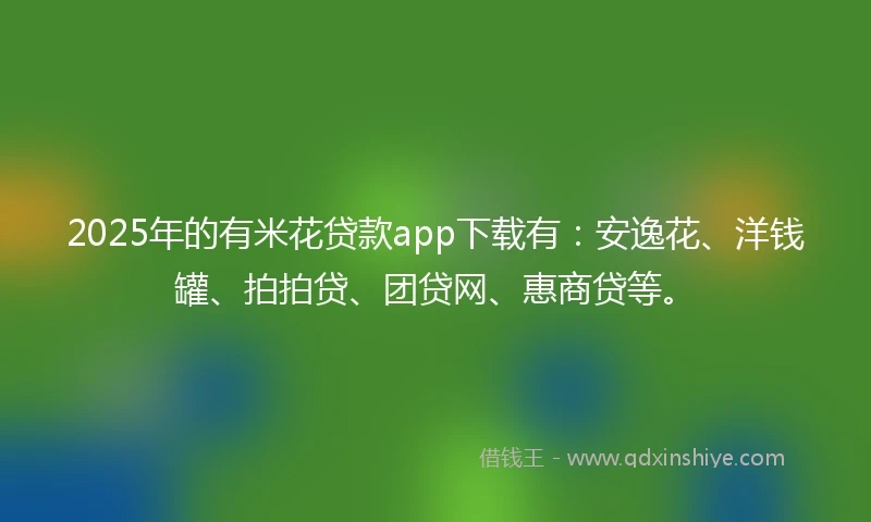2025年的有米花贷款app下载有：安逸花、洋钱罐、拍拍贷、团贷网、惠商贷等。