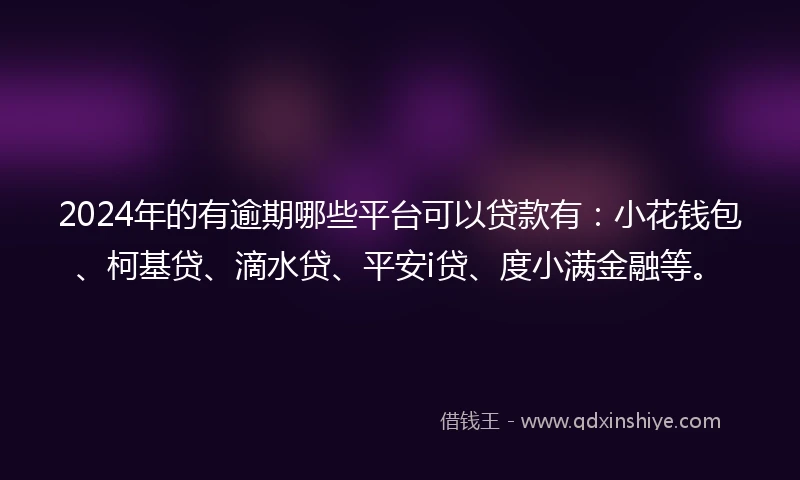 2024年的有逾期哪些平台可以贷款有：小花钱包、柯基贷、滴水贷、平安i贷、度小满金融等。