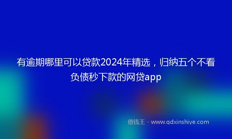 有逾期哪里可以贷款2024年精选，归纳五个不看负债秒下款的网贷app