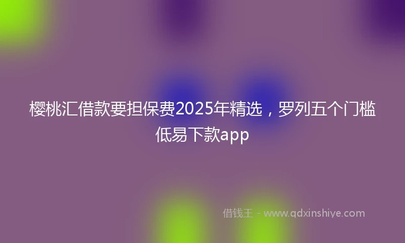 樱桃汇借款要担保费2025年精选，罗列五个门槛低易下款app