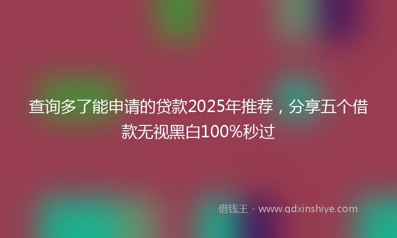 查询多了能申请的贷款2025年推荐，分享五个借款无视黑白100%秒过