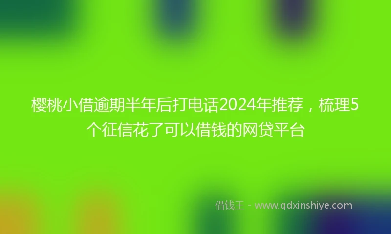 樱桃小借逾期半年后打电话2024年推荐，梳理5个征信花了可以借钱的网贷平台