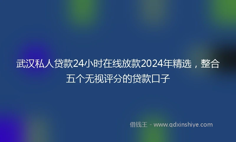 武汉私人贷款24小时在线放款2024年精选，整合五个无视评分的贷款口子