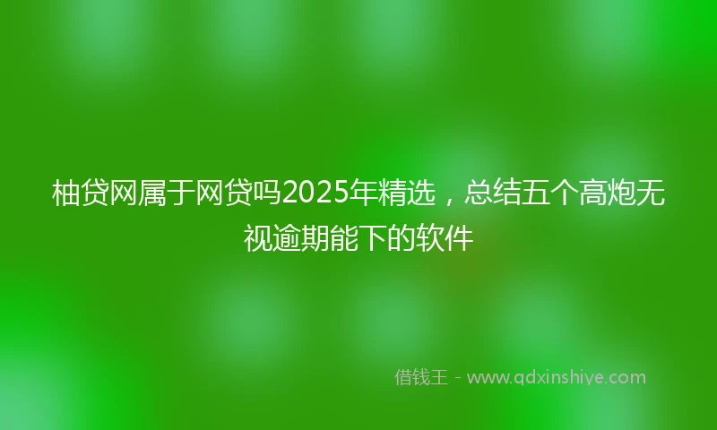 柚贷网属于网贷吗2025年精选，总结五个高炮无视逾期能下的软件