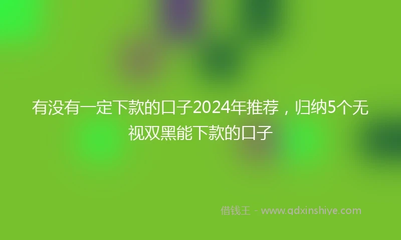 有没有一定下款的口子2024年推荐，归纳5个无视双黑能下款的口子