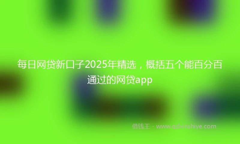 每日网贷新口子2025年精选，概括五个能百分百通过的网贷app