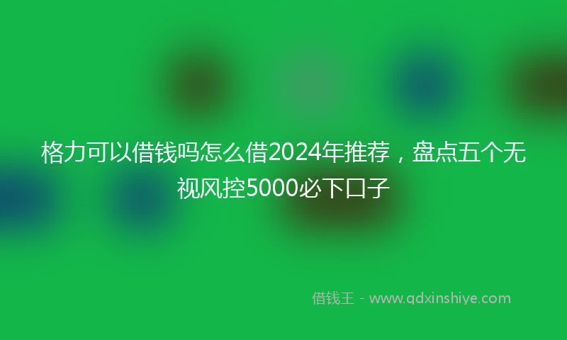 格力可以借钱吗怎么借2024年推荐，盘点五个无视风控5000必下口子