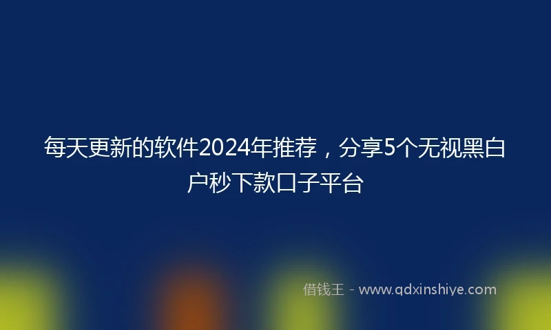 每天更新的软件2024年推荐，分享5个无视黑白户秒下款口子平台