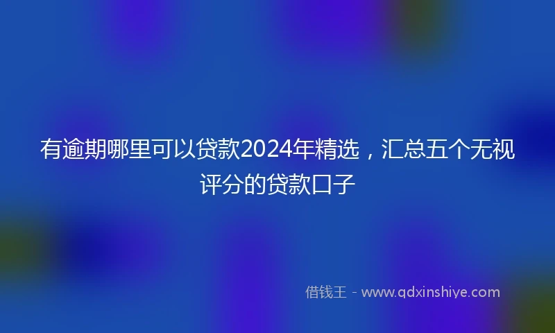 有逾期哪里可以贷款2024年精选，汇总五个无视评分的贷款口子