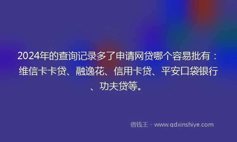 2024年的查询记录多了申请网贷哪个容易批有:维信卡卡贷、融逸花、信用卡贷、平安口袋银行、功夫贷等。
