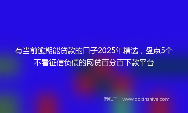 有当前逾期能贷款的口子2025年精选，盘点5个不看征信负债的网贷百分百下款平台