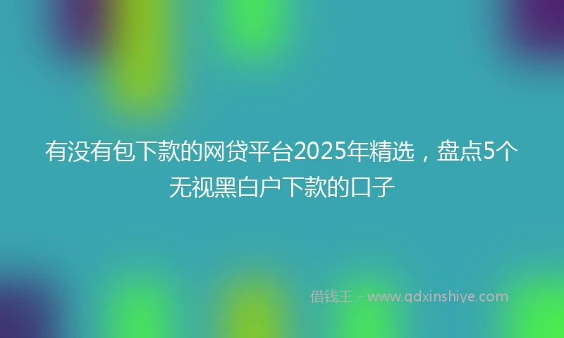 有没有包下款的网贷平台2025年精选，盘点5个无视黑白户下款的口子
