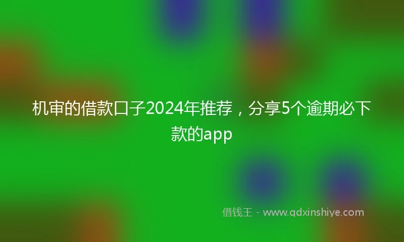 机审的借款口子2024年推荐，分享5个逾期必下款的app