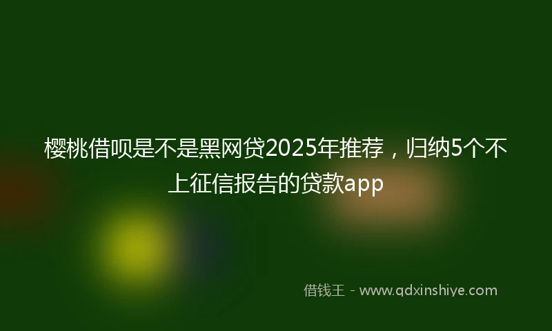 樱桃借呗是不是黑网贷2025年推荐，归纳5个不上征信报告的贷款app