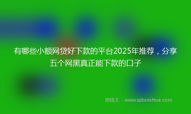 有哪些小额网贷好下款的平台2025年推荐，分享五个网黑真正能下款的口子