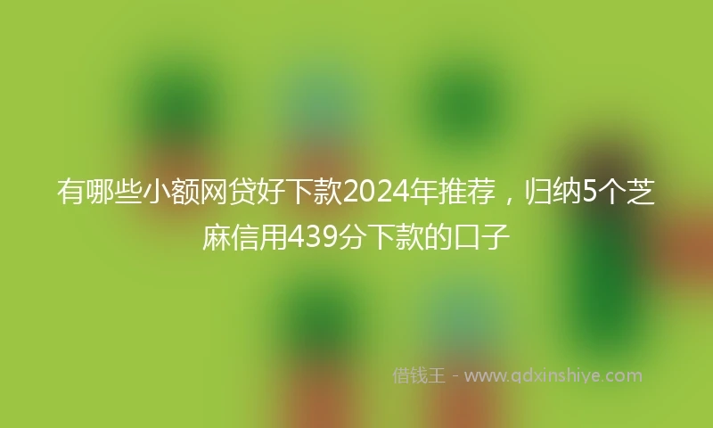 有哪些小额网贷好下款2024年推荐，归纳5个芝麻信用439分下款的口子