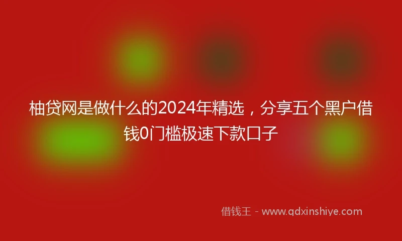 柚贷网是做什么的2024年精选，分享五个黑户借钱0门槛极速下款口子