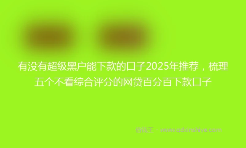 有没有超级黑户能下款的口子2025年推荐，梳理五个不看综合评分的网贷百分百下款口子