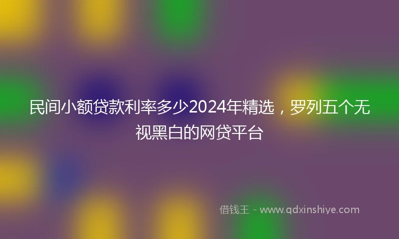 民间小额贷款利率多少2024年精选，罗列五个无视黑白的网贷平台