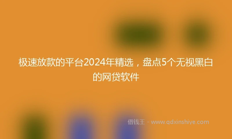 极速放款的平台2024年精选，盘点5个无视黑白的网贷软件