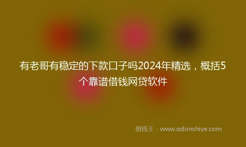 有老哥有稳定的下款口子吗2024年精选，概括5个靠谱借钱网贷软件
