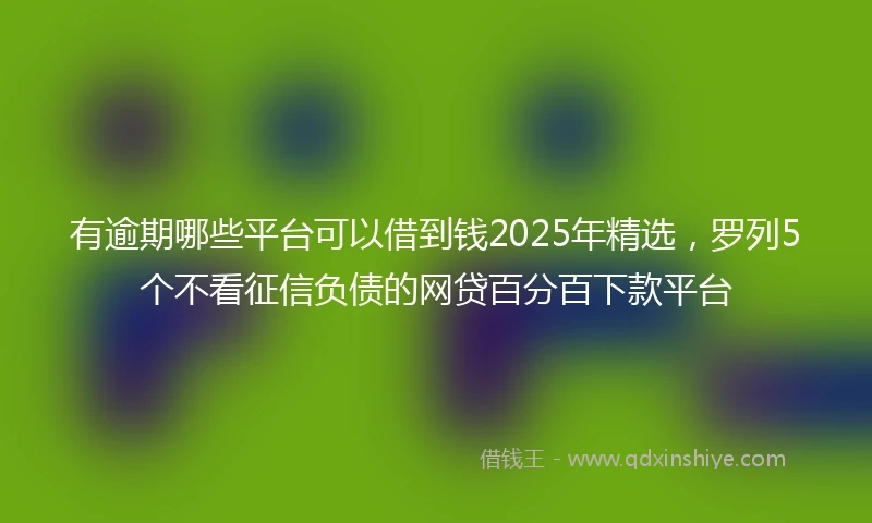 有逾期哪些平台可以借到钱2025年精选，罗列5个不看征信负债的网贷百分百下款平台