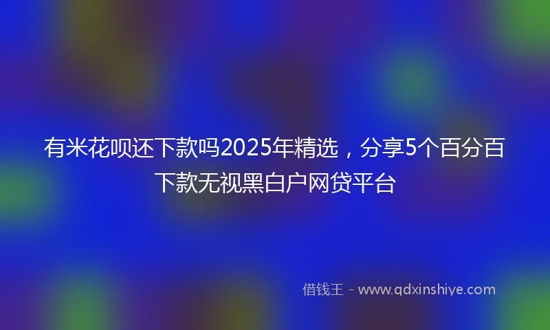 有米花呗还下款吗2025年精选，分享5个百分百下款无视黑白户网贷平台