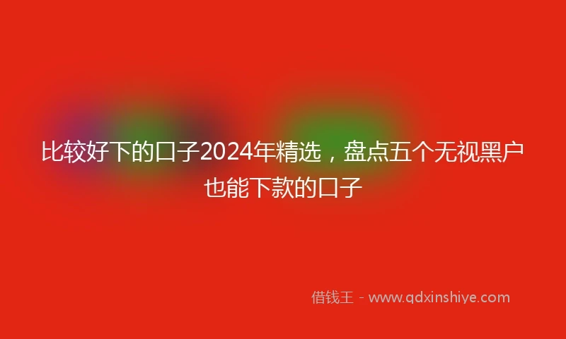 比较好下的口子2024年精选，盘点五个无视黑户也能下款的口子