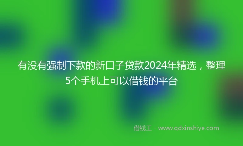 有没有强制下款的新口子贷款2024年精选，整理5个手机上可以借钱的平台