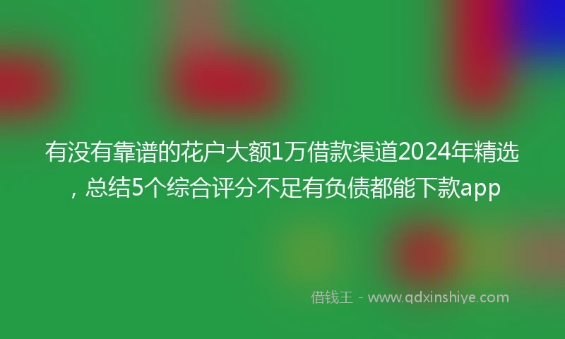 有没有靠谱的花户大额1万借款渠道2024年精选，总结5个综合评分不足有负债都能下款app