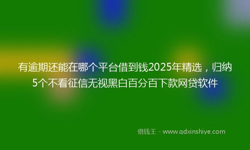 有逾期还能在哪个平台借到钱2025年精选，归纳5个不看征信无视黑白百分百下款网贷软件
